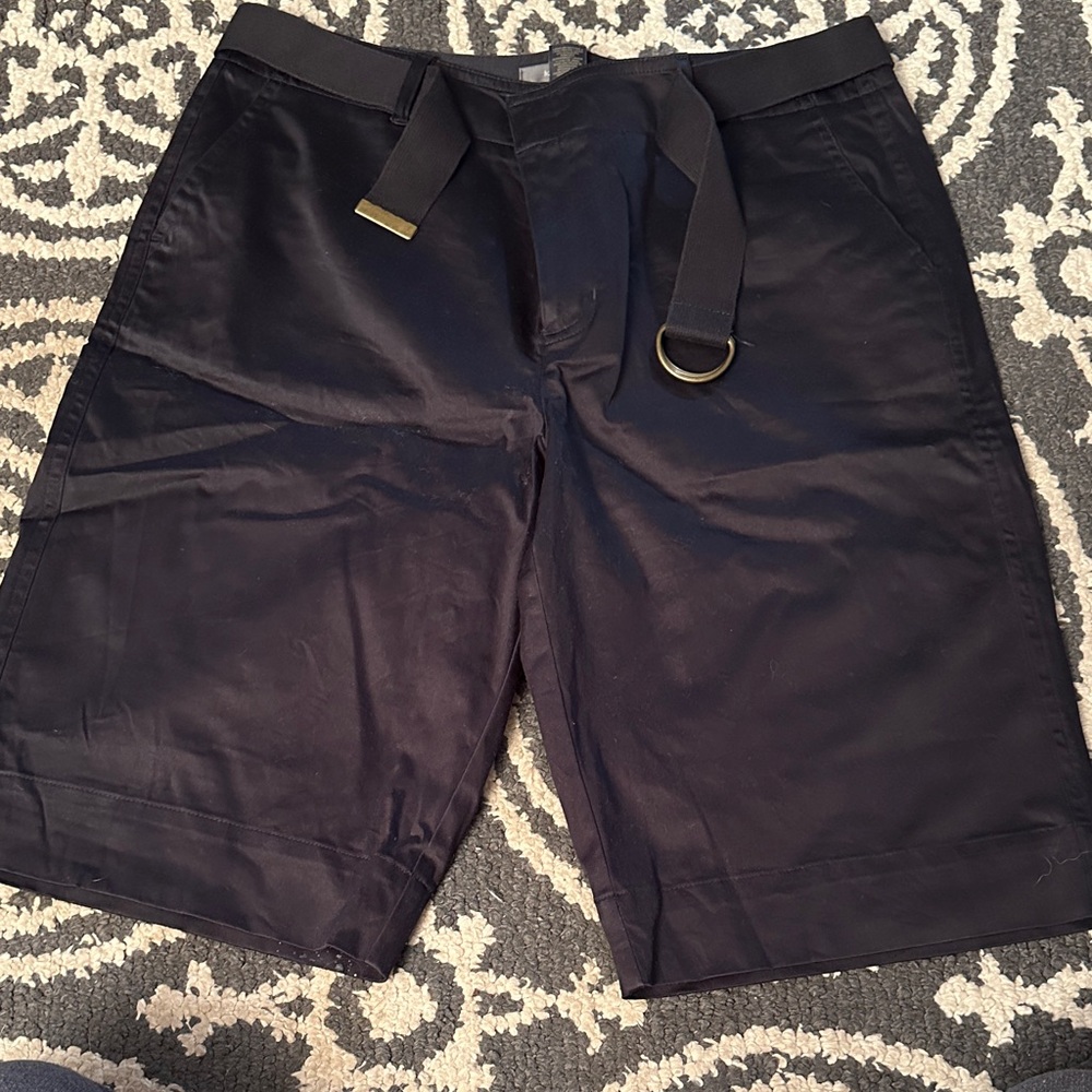 Liz Claiborne Black Flat Front Shorts with Belt